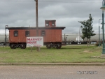 ATSF WOODEN CABOOSE ON DISPLAY AT HARVEY HOUSE